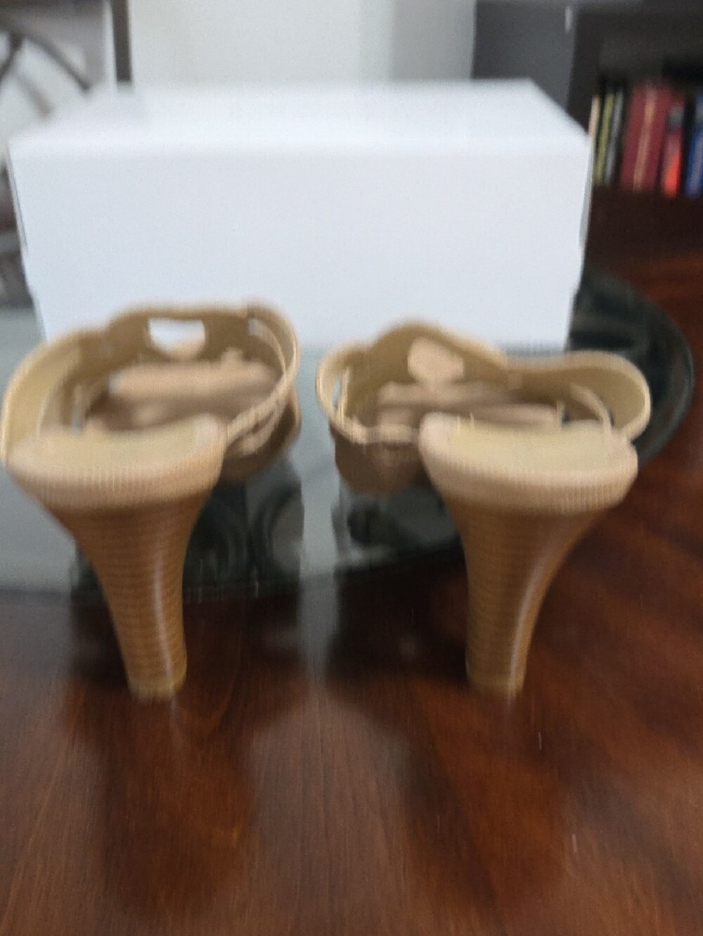 AEROSOLES Tan Strappy Mid-Heel Slide Mules - Picture 6 of 7